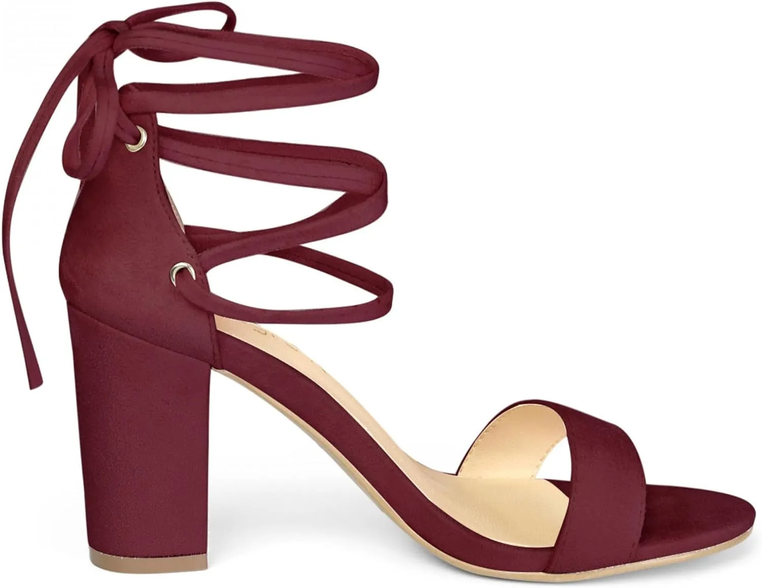 Allegra K Women's Tie Up Strappy Heels Chunky High Heels Sandal