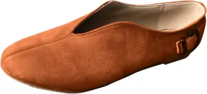 AMDBEL Flats Shoes Women Dressy Comfortable Women Pointed Toe Single Shoes Suede Flock Casual Buckle Strap Loafers Shoes