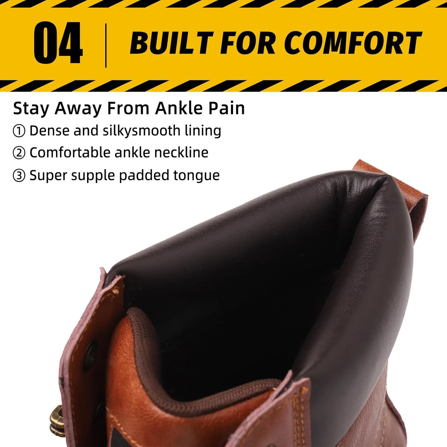 ANGRYRAM Work Boots for Men Steel/Soft Toe Boots,Waterproof Slip Resistant Industrial & Construction Work Boots