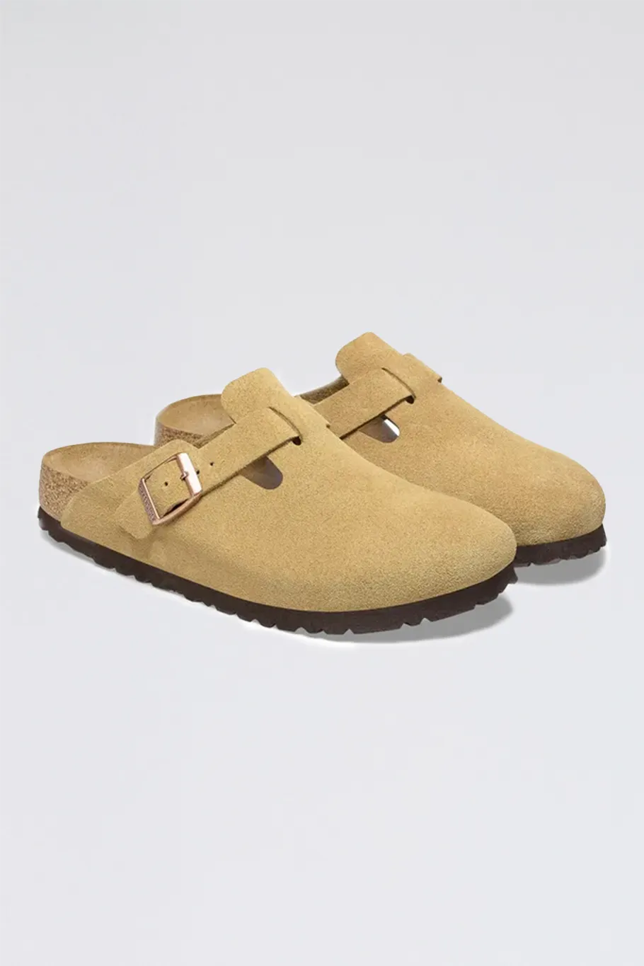 birkenstock - boston suede latte cream