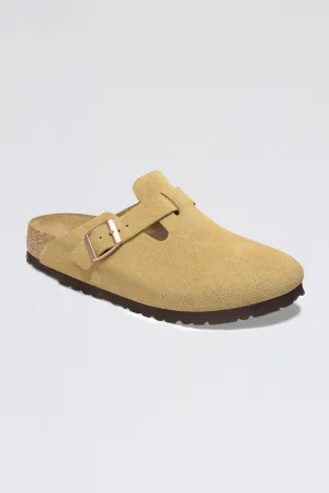 birkenstock - boston suede latte cream