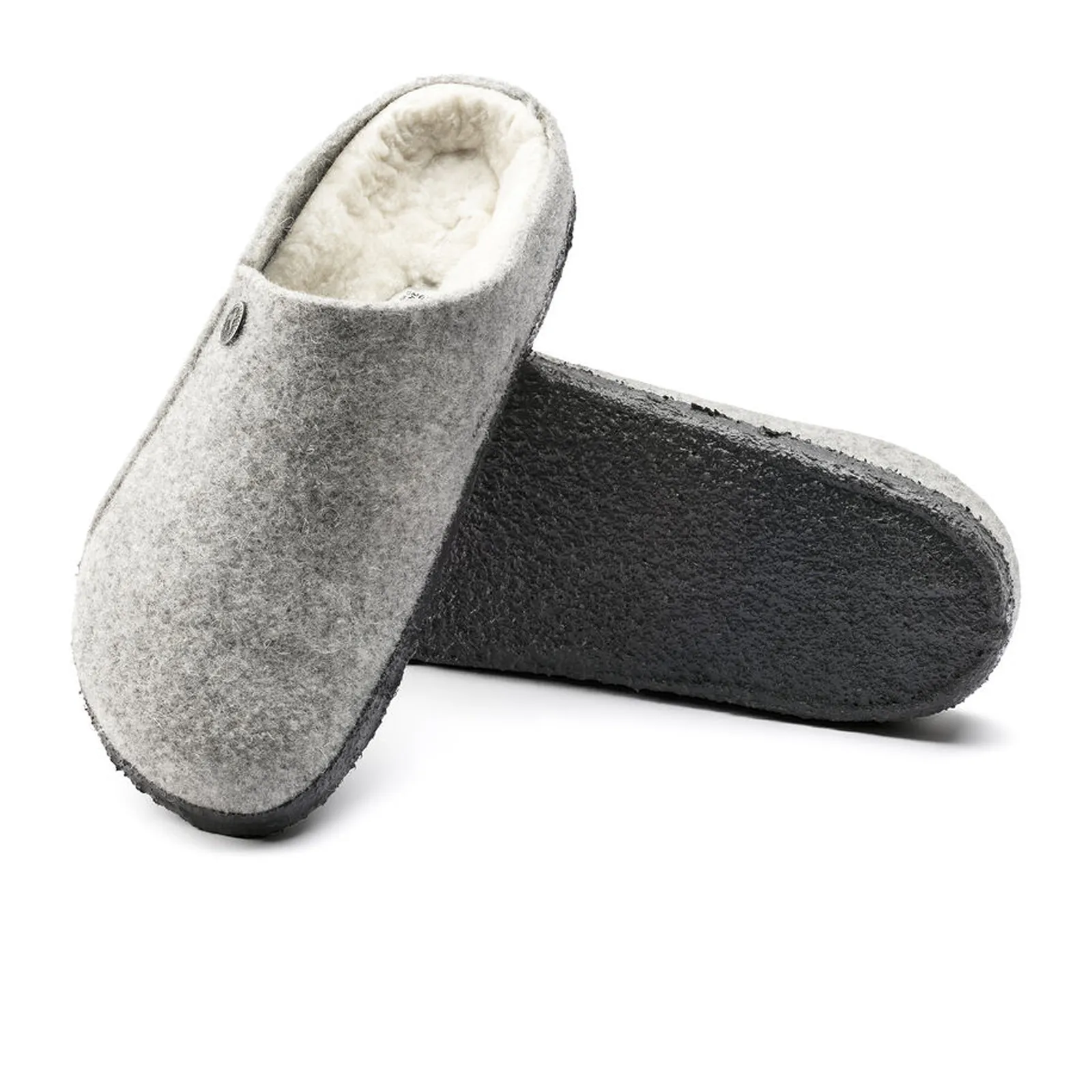 Birkenstock Zermatt Slipper (Men) - Light Gray Wool/Natural Shearling