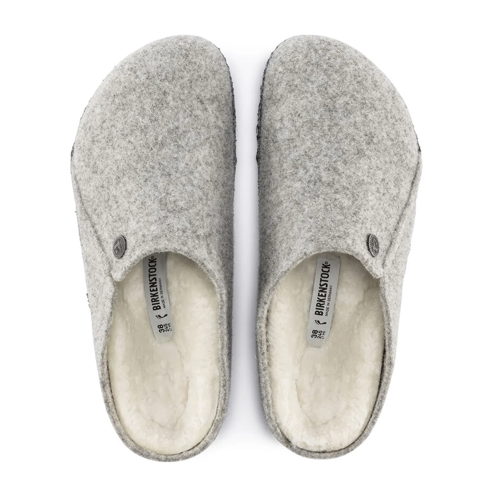 Birkenstock Zermatt Slipper (Men) - Light Gray Wool/Natural Shearling
