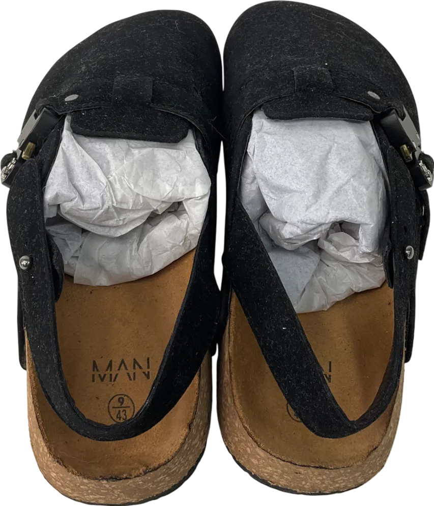 boohooMan Black Faux Suede Mule UK 9 EU 43 