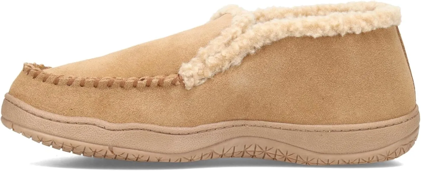 Clarks Men's Suede Leather Sherpa Lined Ankle Bootie Slippers, JMH1952 - Indoor/Outdoor Slip-Ons - Comfy & Durable Ankle Boots with Plush Lining Padded Insole & Gripped Rubber Outsoles