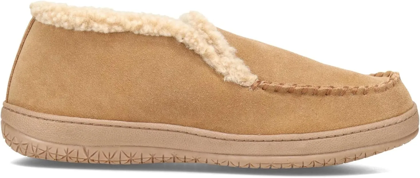 Clarks Men's Suede Leather Sherpa Lined Ankle Bootie Slippers, JMH1952 - Indoor/Outdoor Slip-Ons - Comfy & Durable Ankle Boots with Plush Lining Padded Insole & Gripped Rubber Outsoles