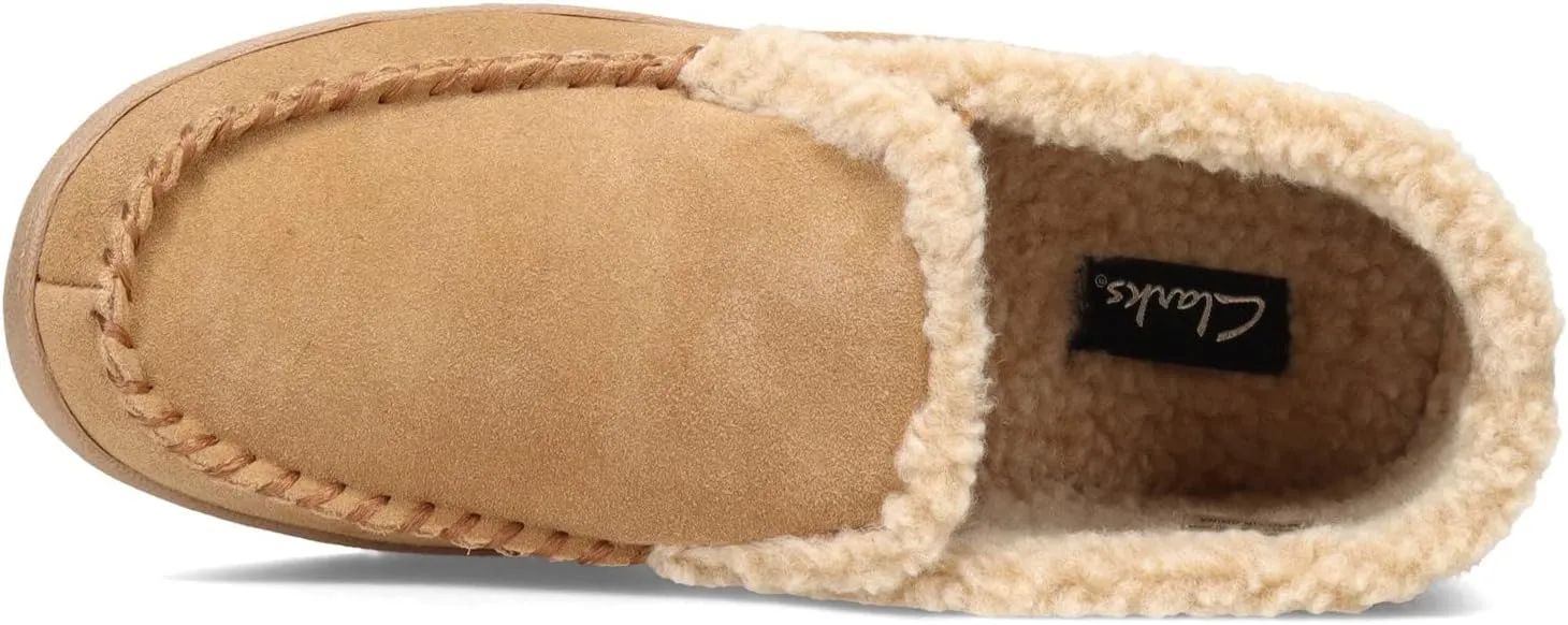 Clarks Men's Suede Leather Sherpa Lined Ankle Bootie Slippers, JMH1952 - Indoor/Outdoor Slip-Ons - Comfy & Durable Ankle Boots with Plush Lining Padded Insole & Gripped Rubber Outsoles