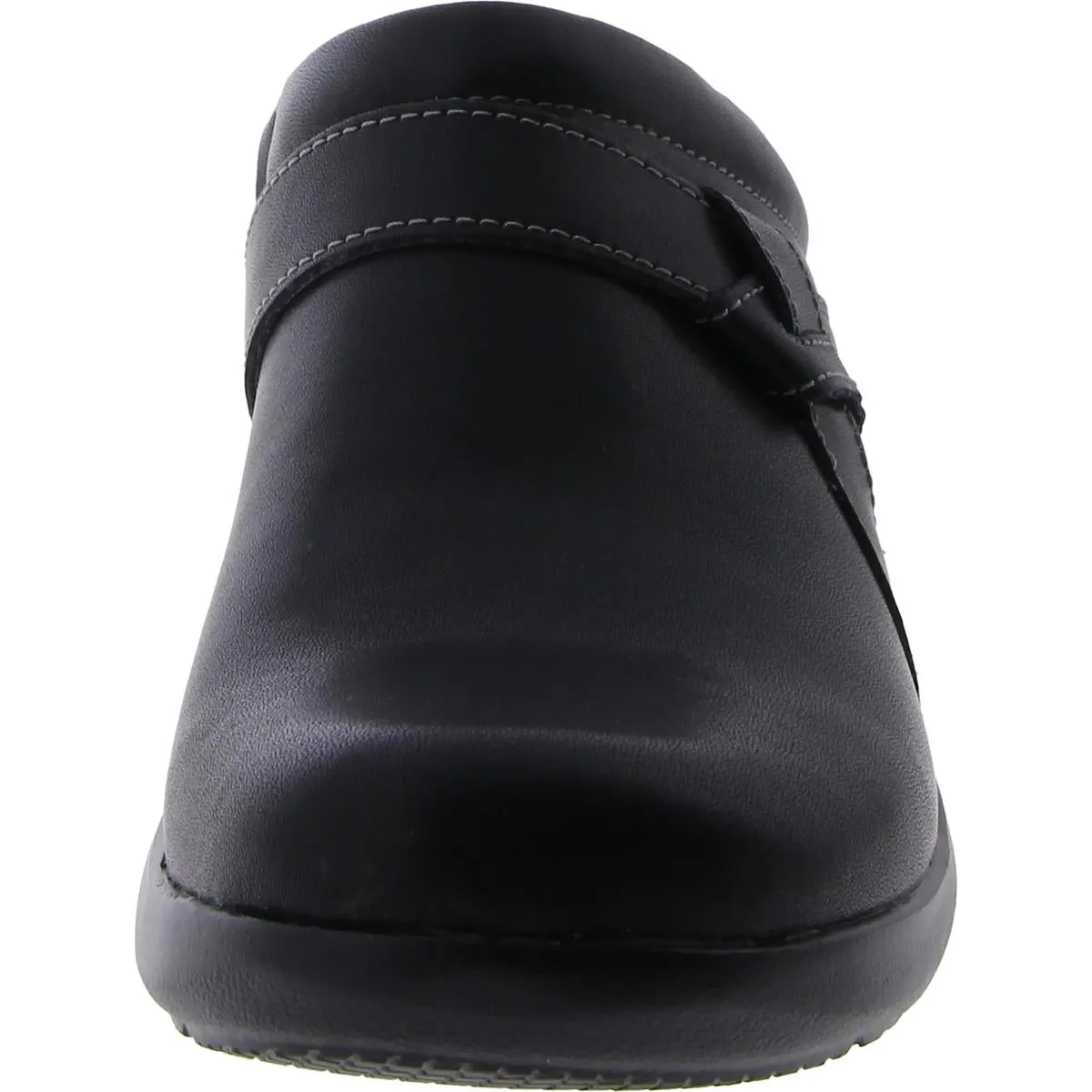 Clarks Womens Faux Leather Slip-On Clogs