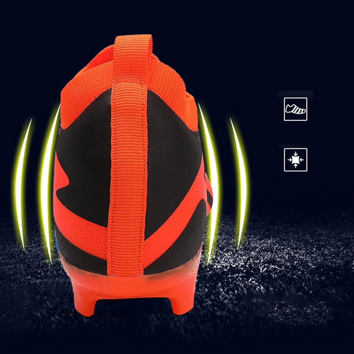 Comfortable Football Cleats, Competition Soccer Cleats Mid Top Breathable Shock Resistant for Unisex-Adult Outdoor