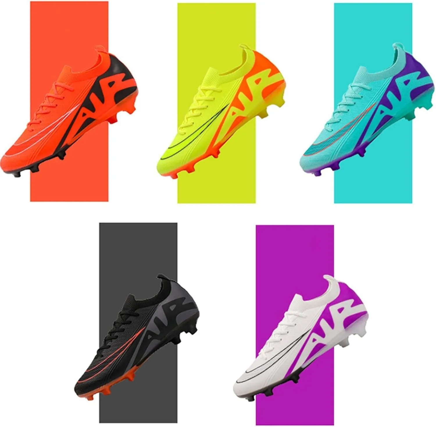 Comfortable Football Cleats, Competition Soccer Cleats Mid Top Breathable Shock Resistant for Unisex-Adult Outdoor