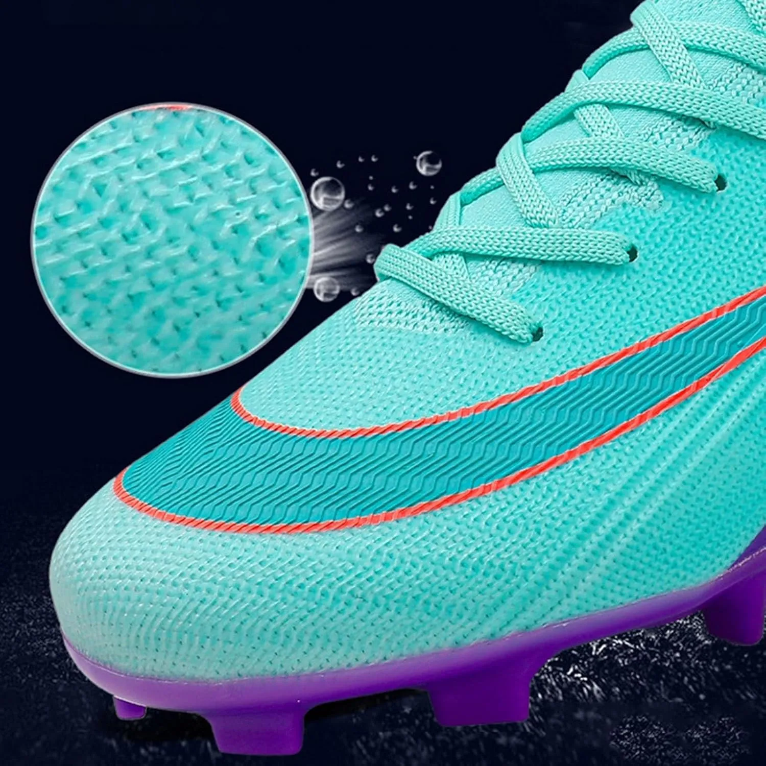 Comfortable Football Cleats, Competition Soccer Cleats Mid Top Breathable Shock Resistant for Unisex-Adult Outdoor
