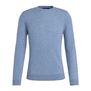 Cornflower Mélange Nano Cashmere Jersey Crew Neck - Patrick Assaraf