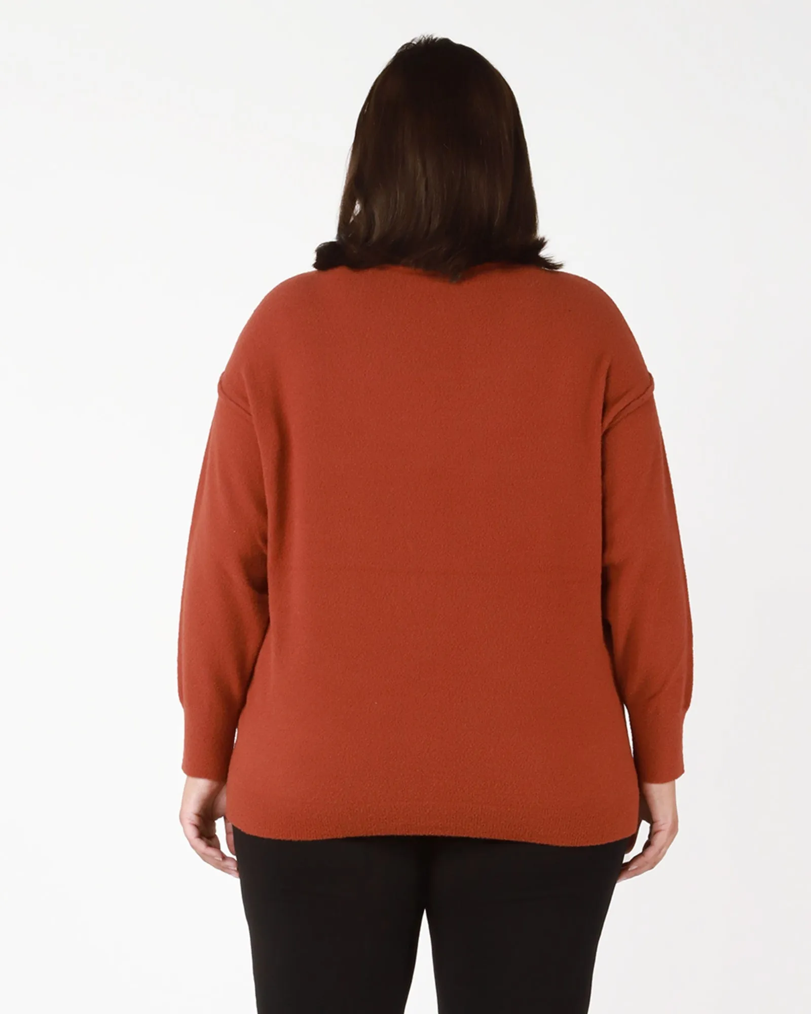 Crystal Exposed Seams Sweater | Terracotta