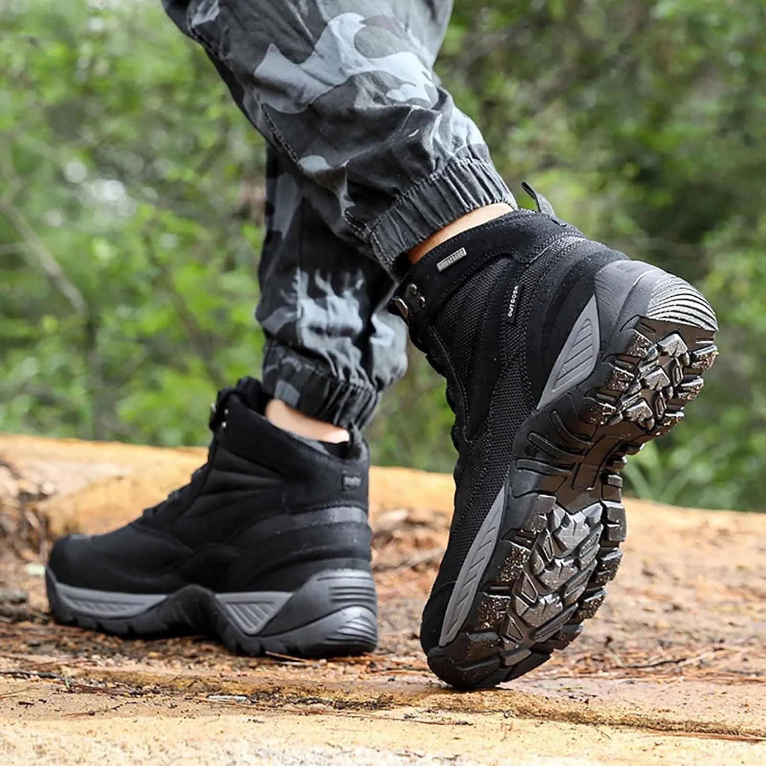 Durable Military Work Boots, Men's Military Tactical Boots with Sports Socks Lightweight Military Boots Breathable Desert Boots Waterproof Hiking Work Boots