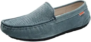 Fashion Prom Slip-ons Men's Loafers Round Toe Breathable Suede Vamp Driving Shoes Lightweight Anti-Slip Flexible