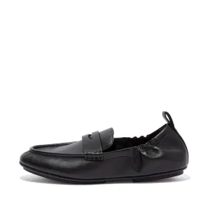 FitFlop Allegro Leather All Black Penny Loafers