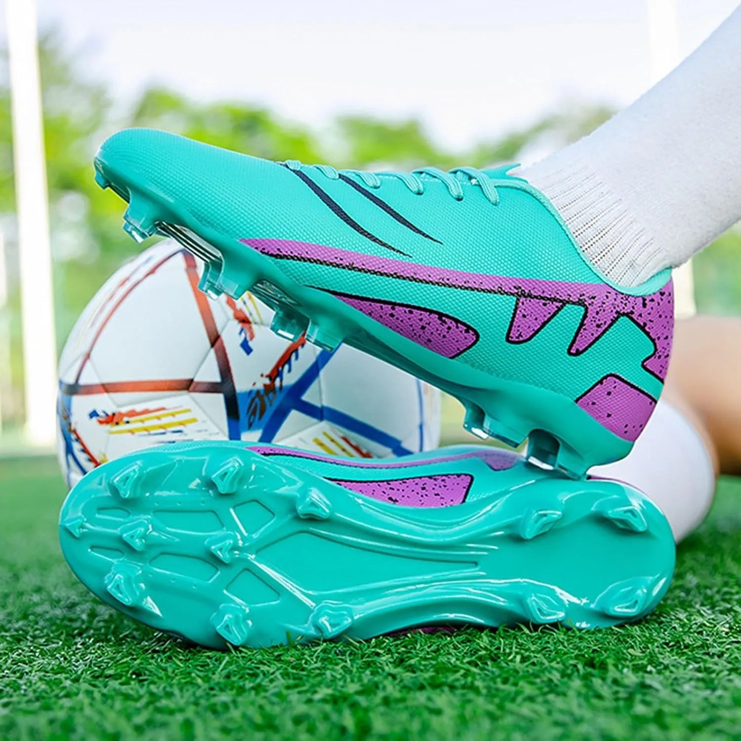 Football Cleats Comfortable Firm, Soccer Cleats Professional for Big Boys, Turf Athletic Training Sneakers
