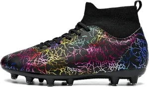 Football Cleats Wide Width Competition Grade, Soccer Cleats Shock Resistant Comfortable Outdoor Sport Lace Up Unisex-Adult