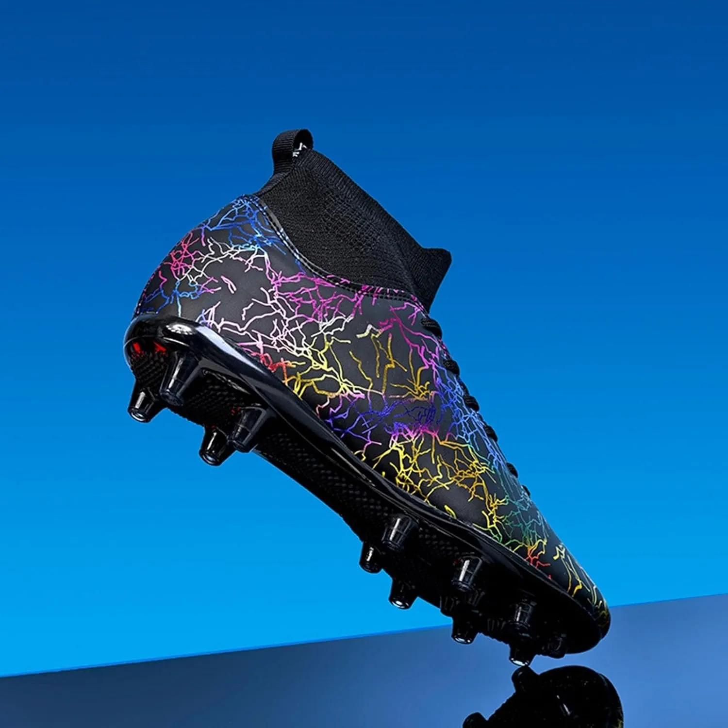 Football Cleats Wide Width Competition Grade, Soccer Cleats Shock Resistant Comfortable Outdoor Sport Lace Up Unisex-Adult