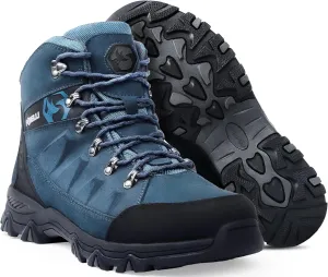 Foxelli Men??s Hiking Boots ?C Waterproof Breathable & Lightweight Suede Leather Hiking Boots for Men