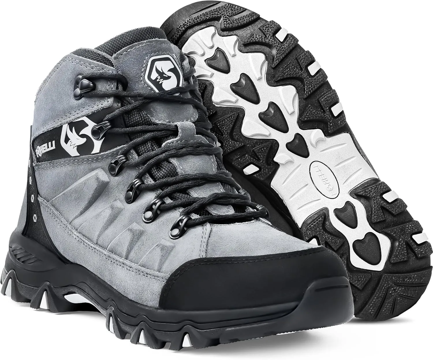 Foxelli Men??s Hiking Boots ?C Waterproof Breathable & Lightweight Suede Leather Hiking Boots for Men