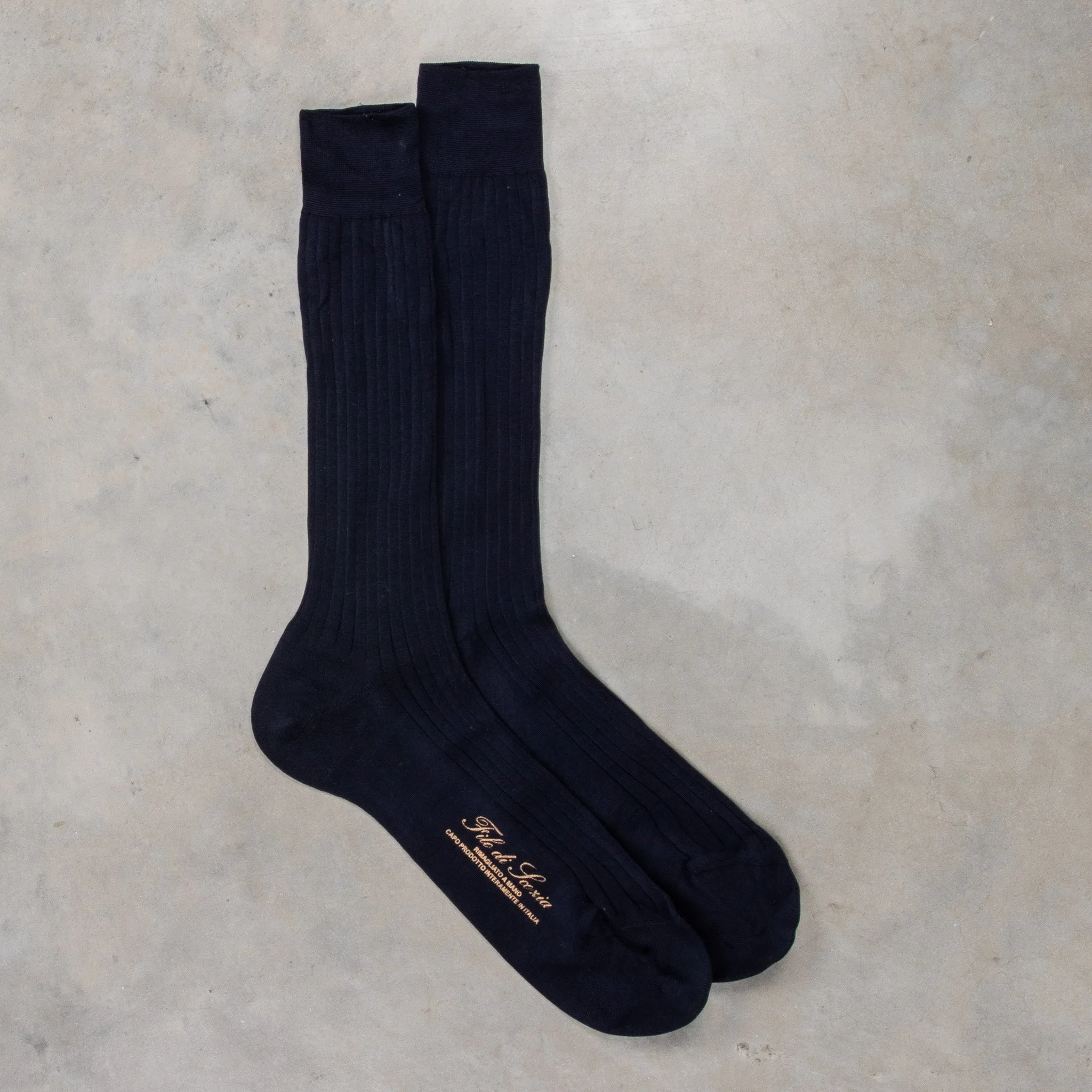 Frans Boone Socks Fillo di Scozia Blu Notte