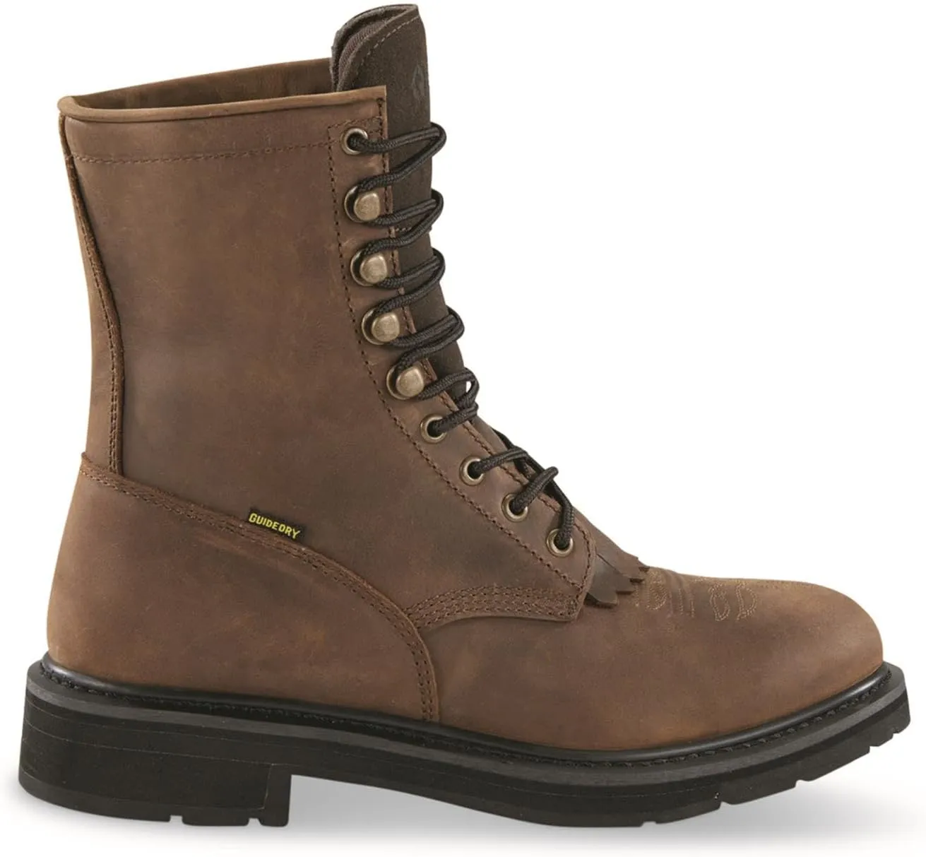 Guide Gear Men's Western Work 2.0 Lace-Up Waterproof Work Boots; Cowboy Rodeo Work Boots Leather Waterproof Footwear
