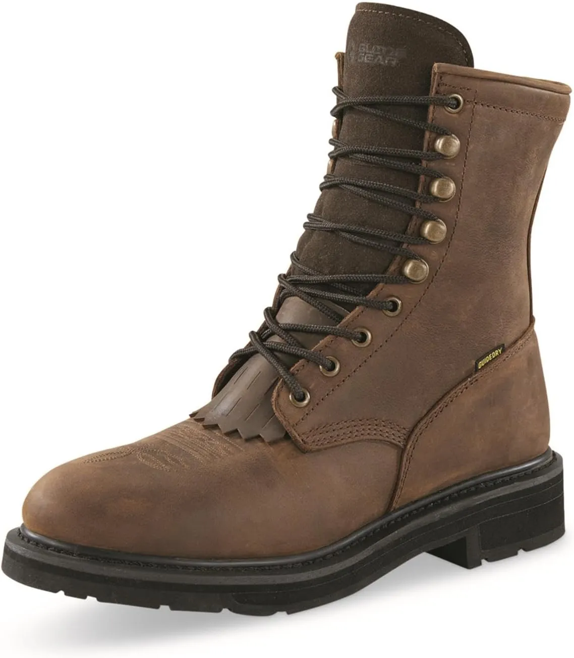 Guide Gear Men's Western Work 2.0 Lace-Up Waterproof Work Boots; Cowboy Rodeo Work Boots Leather Waterproof Footwear