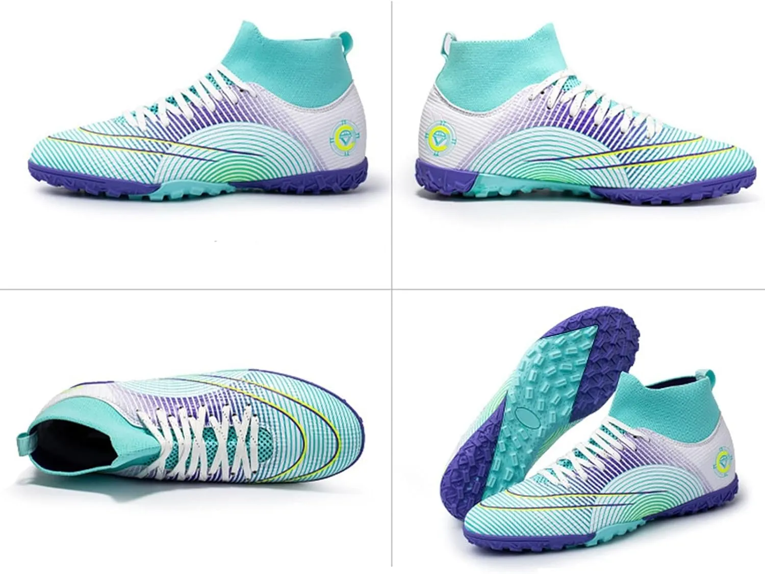 Indoor Soccer Shoes Mens,Unisex Outdoor Indoor Lightweight TF Youth Football Cleats,Comfortable Breathable Non-Slip Kids Soccer Cleats,for Competition