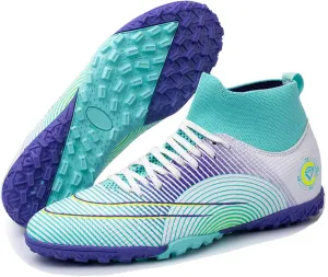 Indoor Soccer Shoes Mens,Unisex Outdoor Indoor Lightweight TF Youth Football Cleats,Comfortable Breathable Non-Slip Kids Soccer Cleats,for Competition
