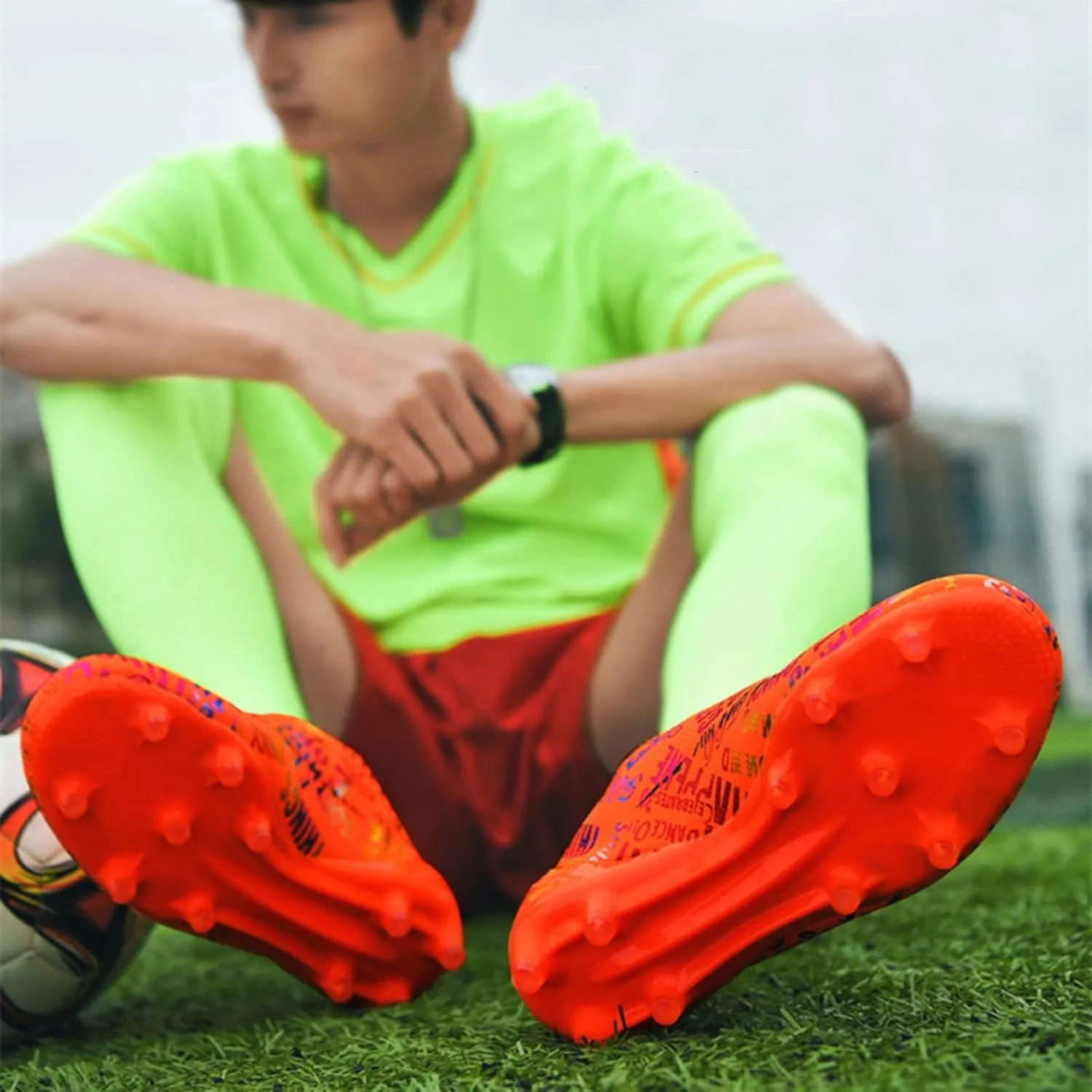 Indoor Youth Football Cleats,Outdoor Sports Fg/Ag Cleats Men Football Shoes,High-Top Comfortable Turf Kids Soccer Cleats,Breathable Lightweight,for Athletics