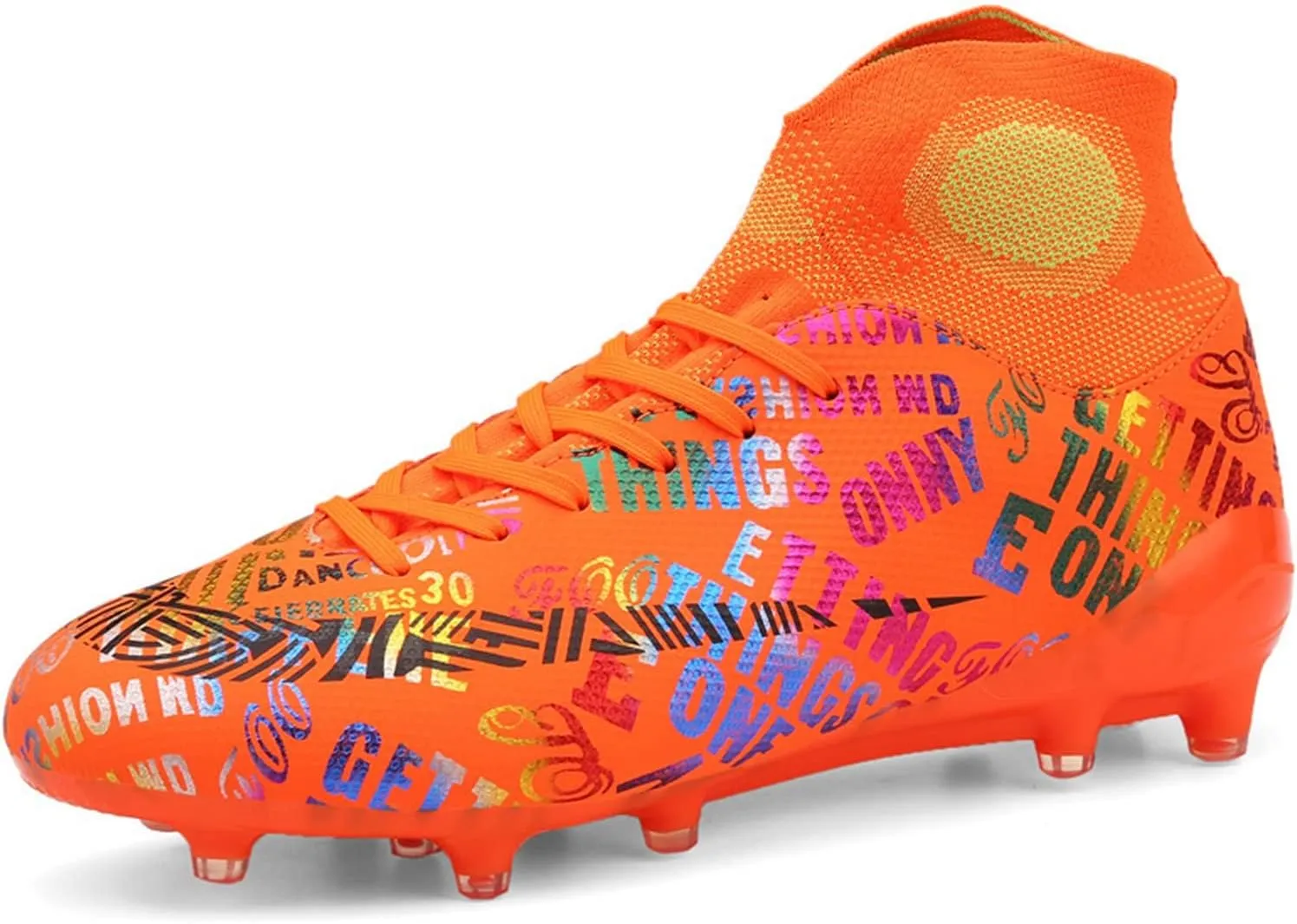 Indoor Youth Football Cleats,Outdoor Sports Fg/Ag Cleats Men Football Shoes,High-Top Comfortable Turf Kids Soccer Cleats,Breathable Lightweight,for Athletics