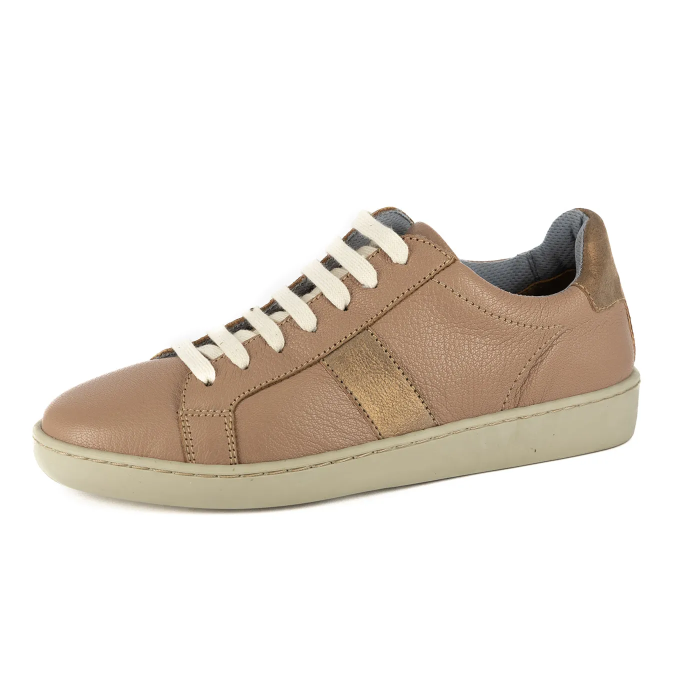 Jelani : Ladies Leather Sneaker in Timber Cayak & Beige Spirit