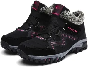 Jfxgjuv Fleekcomfy Snowy Villi Leather Ankle Boots Mens Womens Winter Thermal Villi Leather Platform Fashion High Top Boots Waterproof Non-Slip Durable Snow Winter Hiking Fleece Ankle Boots