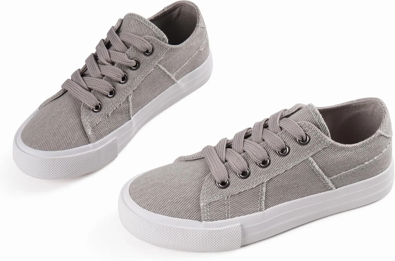 JUDIS Kids Canvas Shoes Lace up Walking Sneakers for Boys Low Top Fashion Casual Shoes