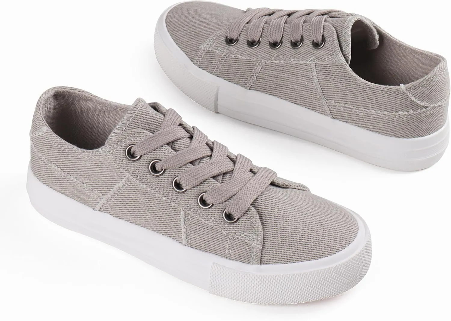 JUDIS Kids Canvas Shoes Lace up Walking Sneakers for Boys Low Top Fashion Casual Shoes