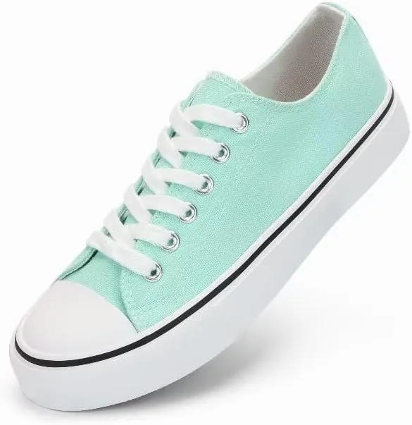 JUDIS Women??s Lace Up Canvas Shoes Low Top Fashion Sneakers Casual Tennis Walking Shoes