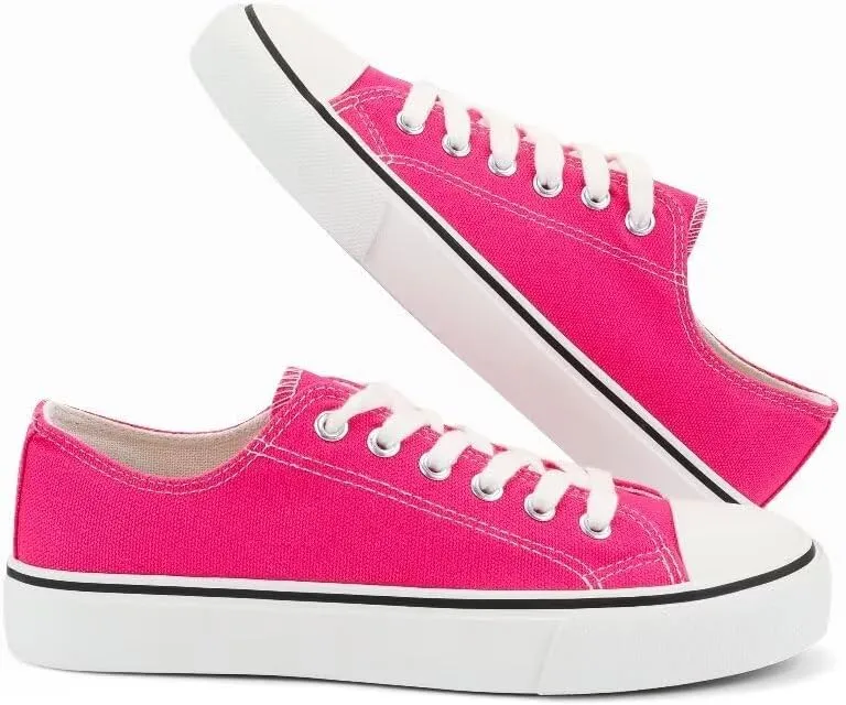 JUDIS Women??s Lace Up Canvas Shoes Low Top Fashion Sneakers Casual Tennis Walking Shoes