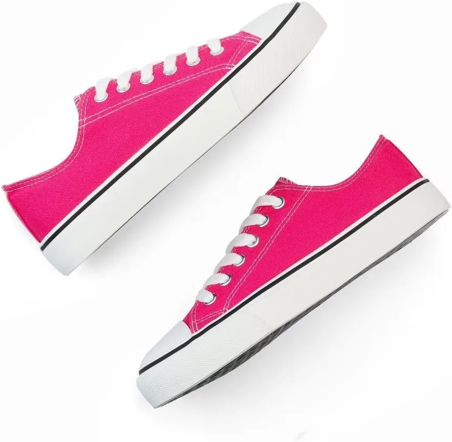 JUDIS Women??s Lace Up Canvas Shoes Low Top Fashion Sneakers Casual Tennis Walking Shoes