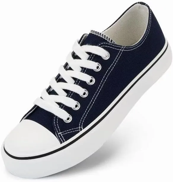 JUDIS Women??s Lace Up Canvas Shoes Low Top Fashion Sneakers Casual Tennis Walking Shoes