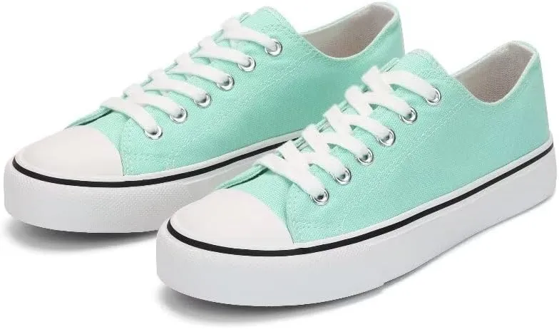 JUDIS Women??s Lace Up Canvas Shoes Low Top Fashion Sneakers Casual Tennis Walking Shoes
