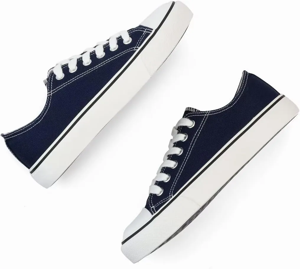 JUDIS Women??s Lace Up Canvas Shoes Low Top Fashion Sneakers Casual Tennis Walking Shoes