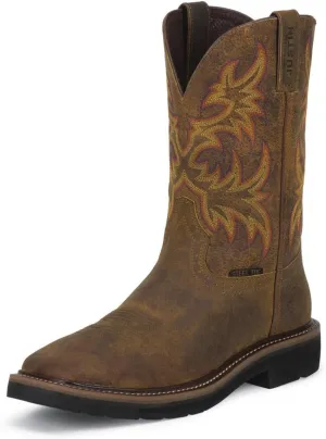 Justin Original Work Original Work Mens Stampede Rugged Tan Steel Toe Work Boots Tan 9.5 D