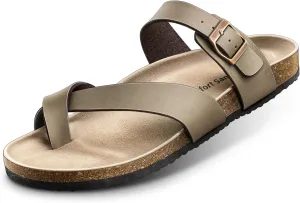 KEMISANT Women's Slide Sandals-Flip-Flops-Casual Slip-ons with Unslip Rubber Outsole and Suede Upper