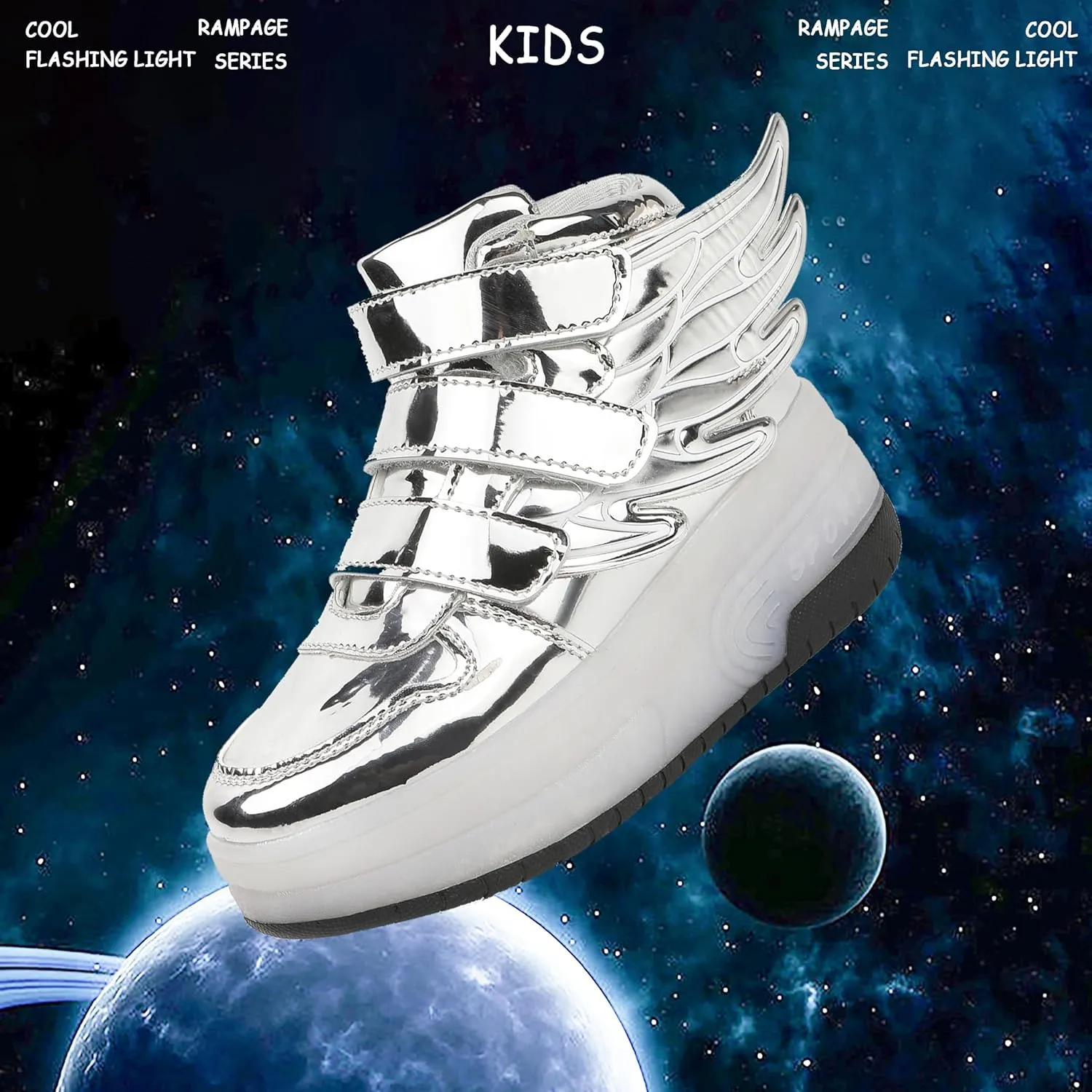 Kids LED Light Up Roller Skate Shoes with Wings Boys Girls USB Chargable Dancing Sneakers for Halloween Christmas Party Pink 30