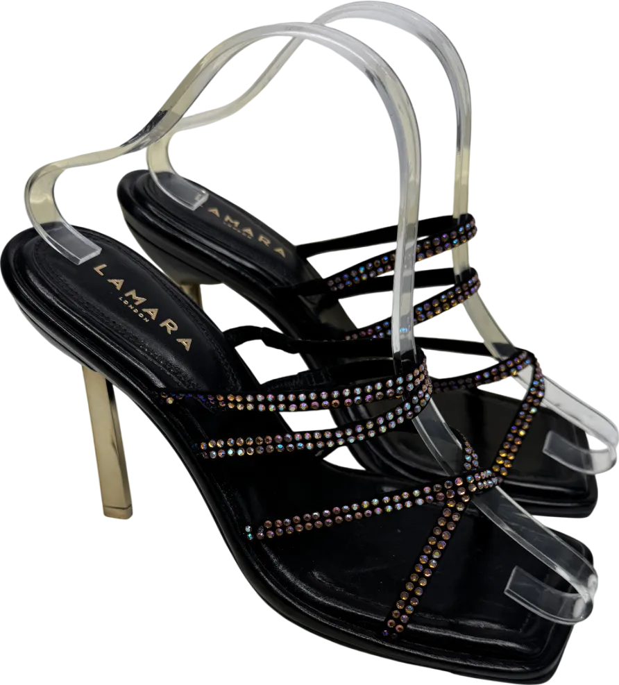 Lamara Conduit St - Black Embellished Heeled Sandals UK 6 EU 39 