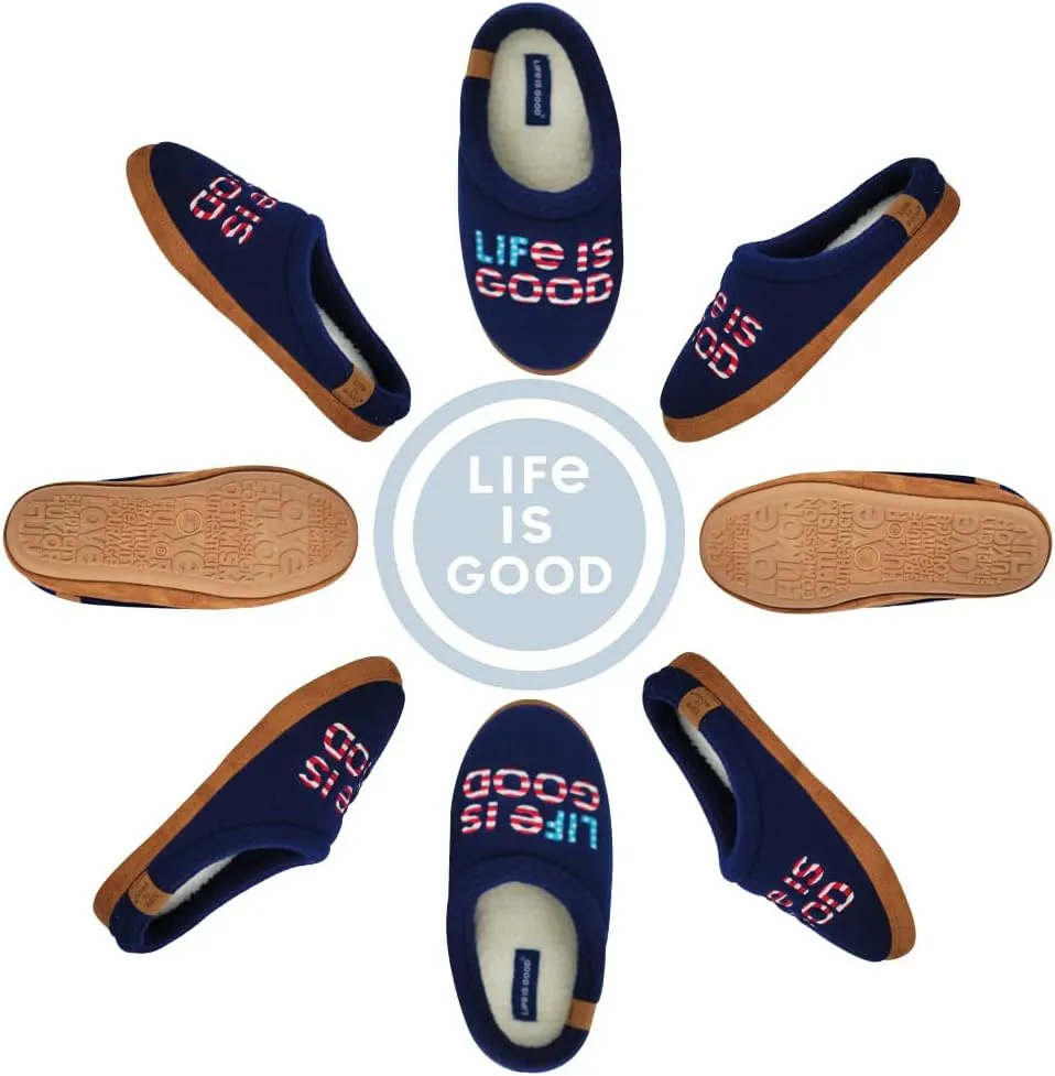 Life is Good Women's Moccasin Slippers, 303593W - Suede & Fleece Open Back Indoor/Outdoor Slip-Ons - Plush & Cozy Slides with Soft Foam & Rubber Soles Stylish & Comfy Available in Different Designs
