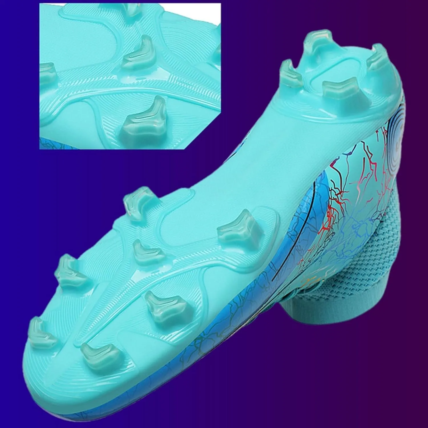 Lightweight Football Cleats Wide Design, Soccer Cleats Breathable Shock Resistant Comfortable High Top Athletic Lace Up Sport
