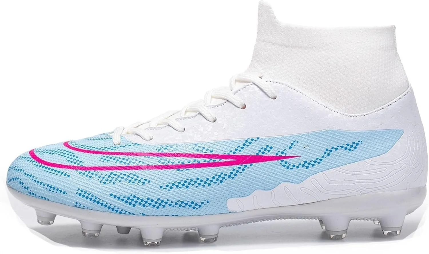 Lightweight Turf Football Cleats Grade, Soccer Cleats High Top Professional Breathable Shock Resistant Competition Athletic Training