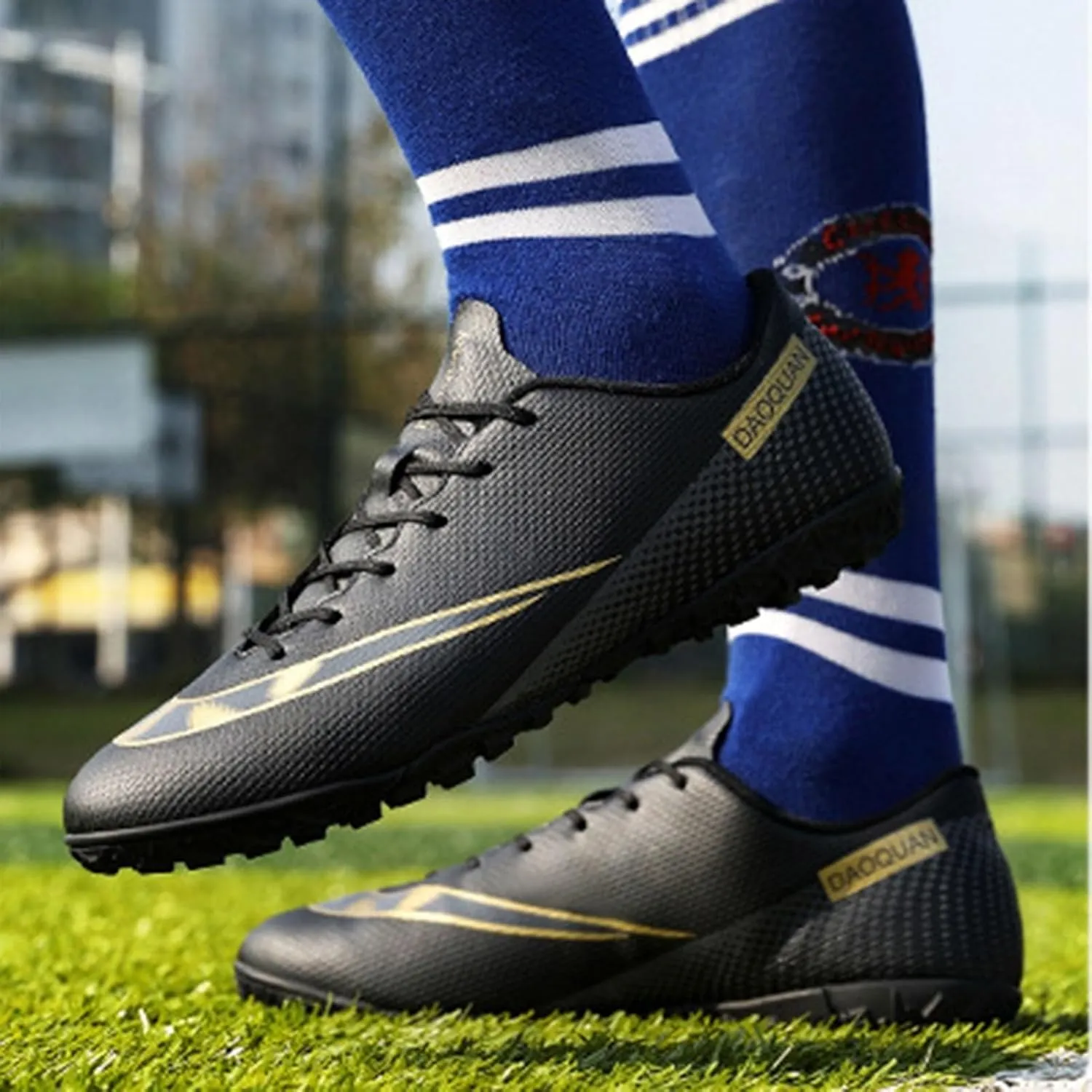 Lightweight Wide Football Cleats Competition Turf, Soccer Cleats Professional High Top Athletic Training Ground Comfortable Footwear